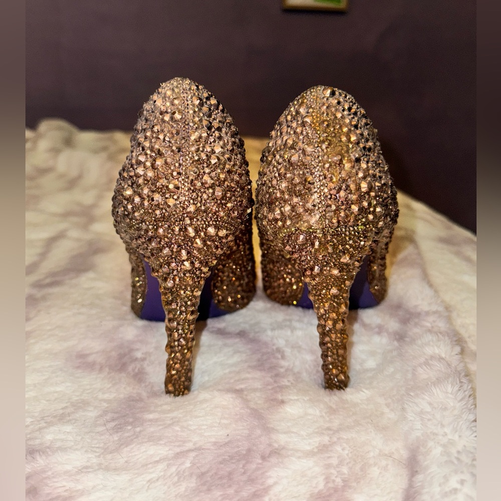 Hand rhinestoned heels